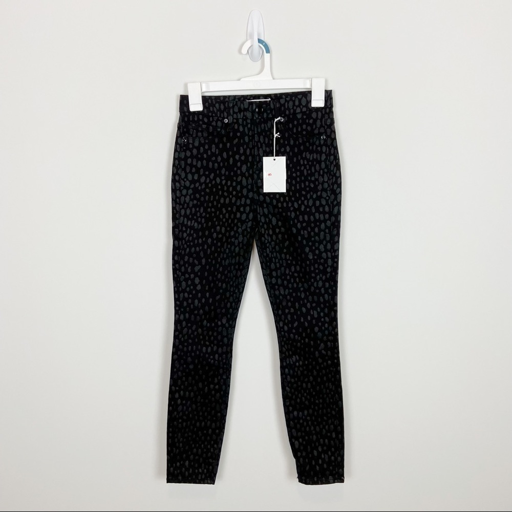Good American Good Legs Crop Foil001 Leopard Size 25 - Picture 3 of 12